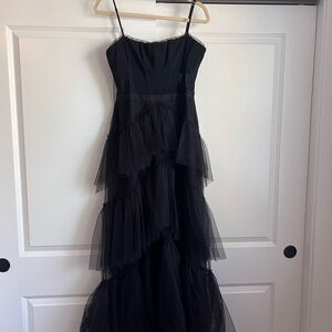 BCBG Max Azaria Tiered Ruffle Gown